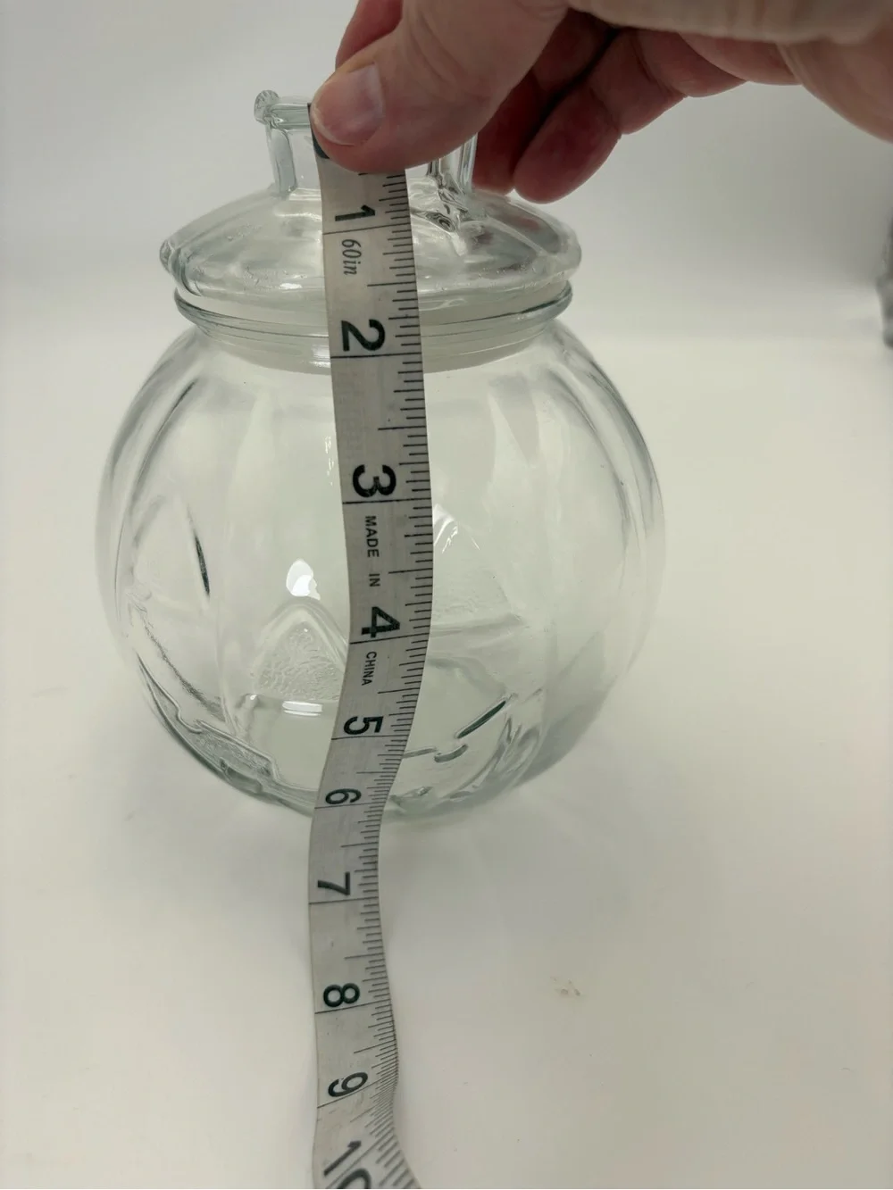 Vintage Libbey Clear Glass Halloween Jack-O'-Lantern Candy Jar
